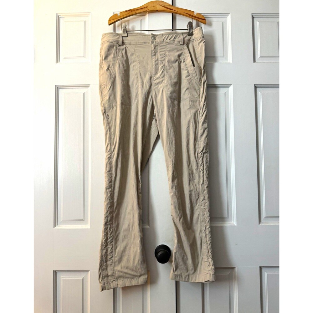 Coolibar Women's Caleta Fishing Pants Size 16 Khaki Beige UPF 50+ Hiking Sun